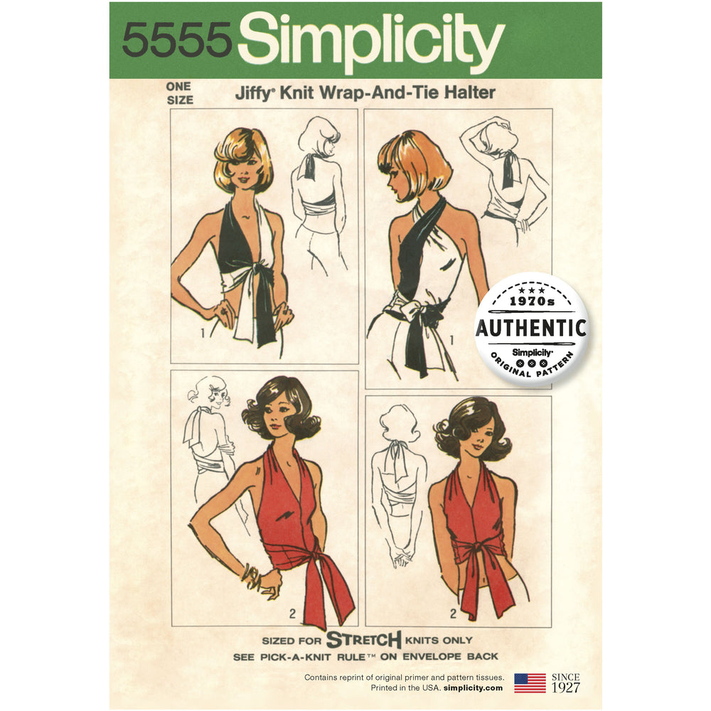 Simplicity Pattern 5555 Wrap and tie halter —