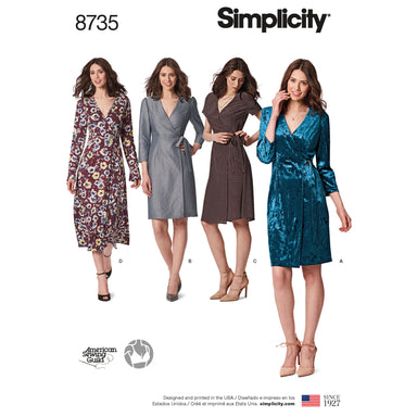 Simplicity Pattern 8735 petite wrap dress from Jaycotts Sewing Supplies