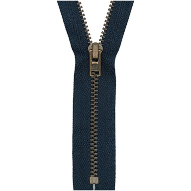 Trouser Zip: Antique Brass | Navy 560 from Jaycotts Sewing Supplies
