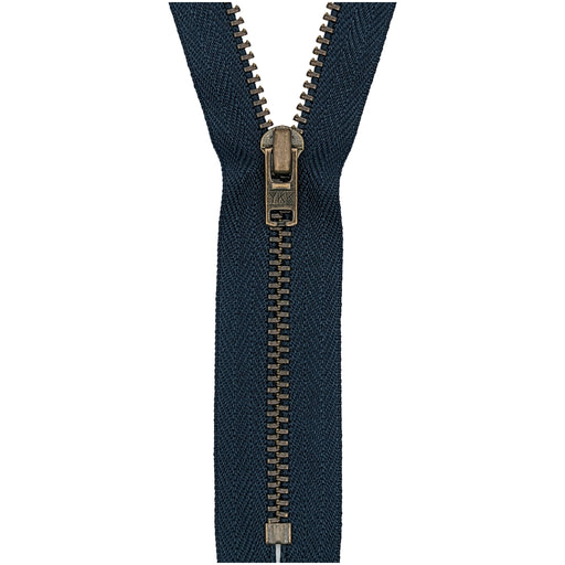 Trouser Zip: Antique Brass | Navy 560 from Jaycotts Sewing Supplies