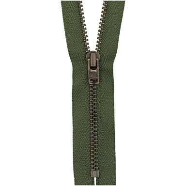 Trouser Zip: Antique Brass | Khaki 566 from Jaycotts Sewing Supplies