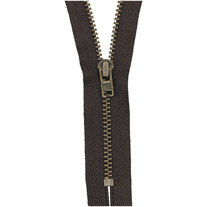 Trouser Zip: Antique Brass | Brown 570 from Jaycotts Sewing Supplies