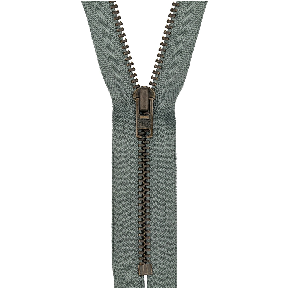 Trouser Zip: Antique Brass | Grey 577 from Jaycotts Sewing Supplies