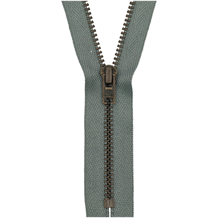 Trouser Zip: Antique Brass | Grey 577 from Jaycotts Sewing Supplies