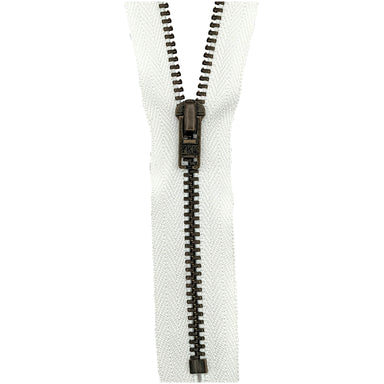 24 inch Metal Zipper White 24” Silver Brass Metal Heavy Duty Zippers Separating Sewing Zipper Craft Zippers