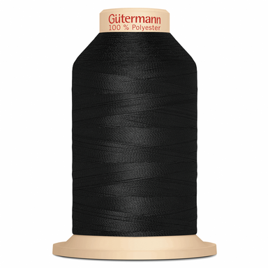 Black Gutermann Overlock Thread, TERA 180, 2000m from Jaycotts Sewing Supplies