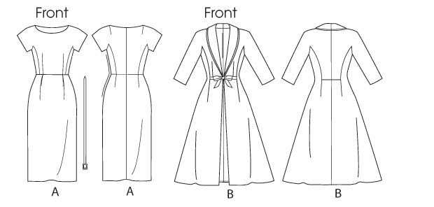 Vogue Pattern 8875 Misses' Dress, Belt, Coat from Jaycotts Sewing Supplies