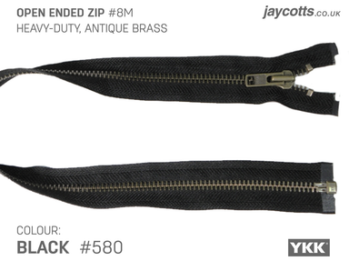 YKK Open End Zip - Medium Plastic tooth colour 580 Black