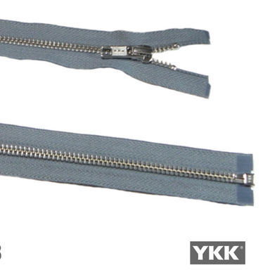 YKK Open End Zip Silver Teeth | Mid Grey from Jaycotts Sewing Supplies