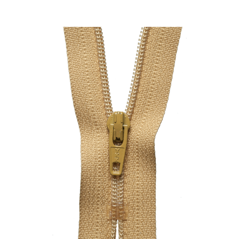 YKK Regular Zip - Light Old Gold from Jaycotts Sewing Supplies
